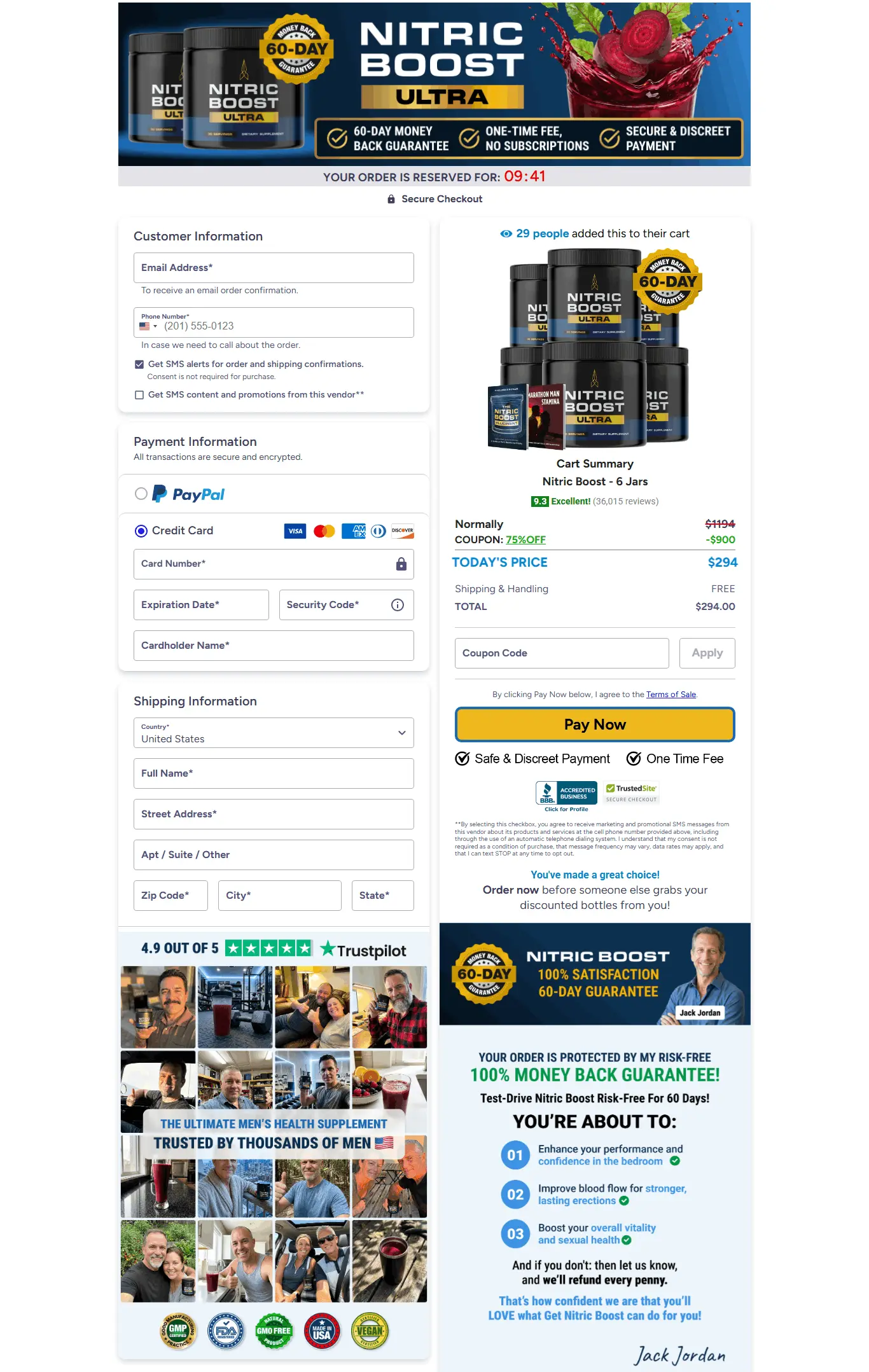 Nitric Boost Checkout